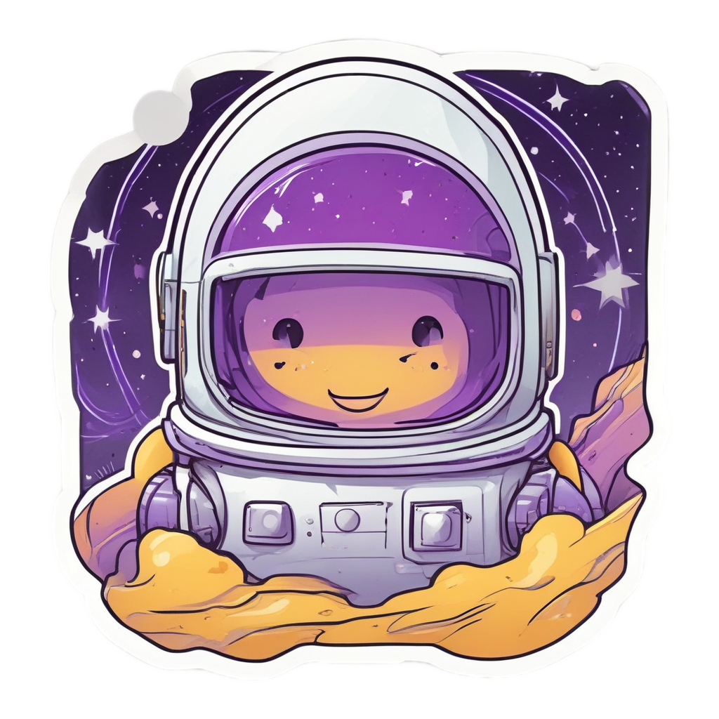 egg astronaut space — cute food stickers