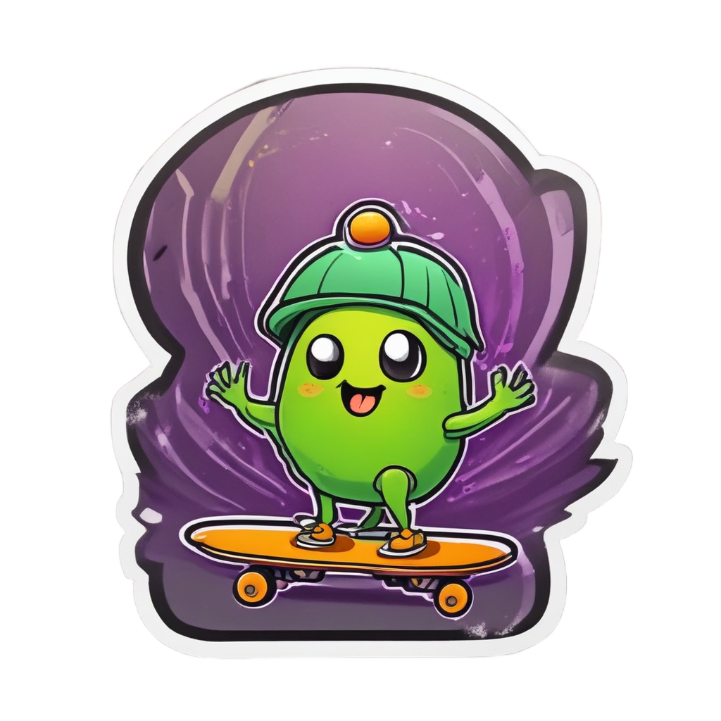 Egg Skateboarding — cute food stickers