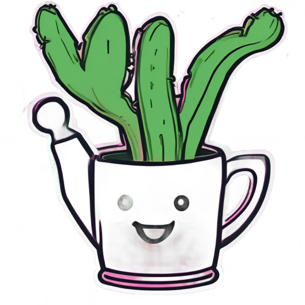 Electric Cactus Hug — plant parent stickers