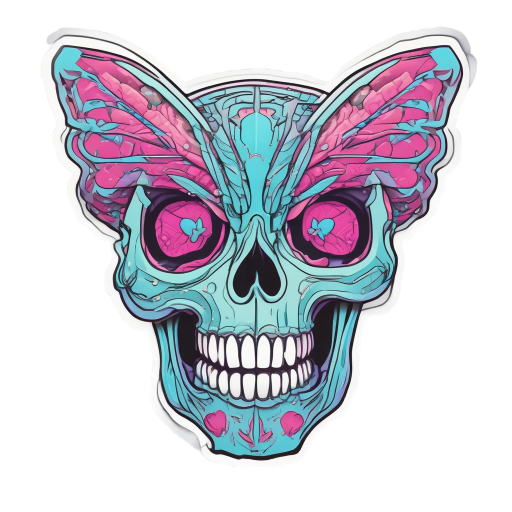 Electric Chrome Skull — biker & chrome skull stickers