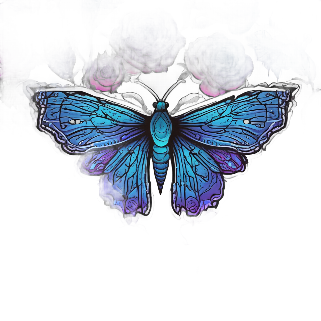 electric moth rose struggle — gothic botanical stickers