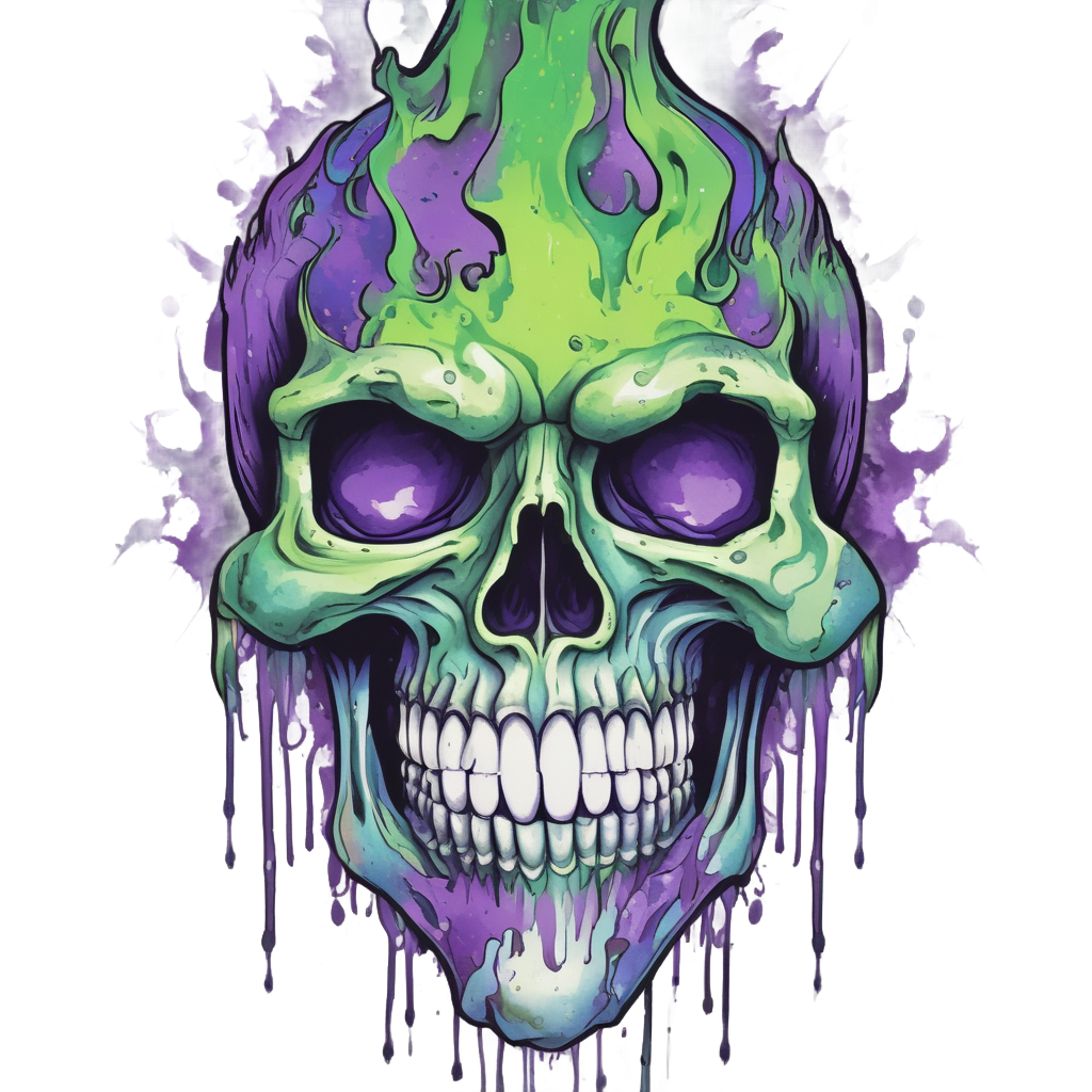 Electric Neon Grin — biker & chrome skull stickers