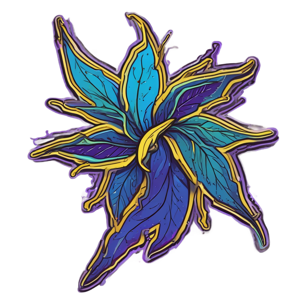 Electric Sprig Bolt — gothic botanical stickers