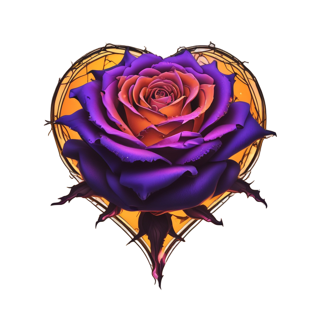 Electric Thorn Heart — gothic botanical stickers