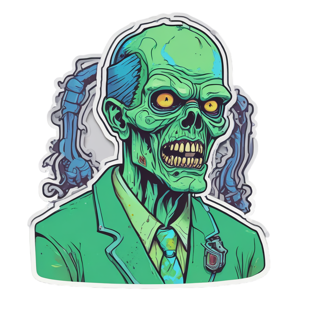 Electro Zombie Surgeon — horror stickers