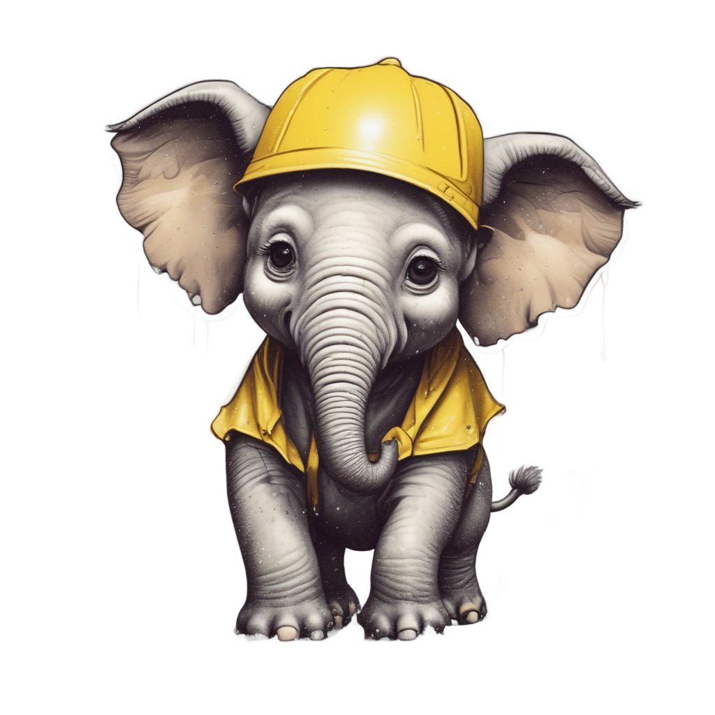 Elephant in a Raincoat — safari nursery stickers
