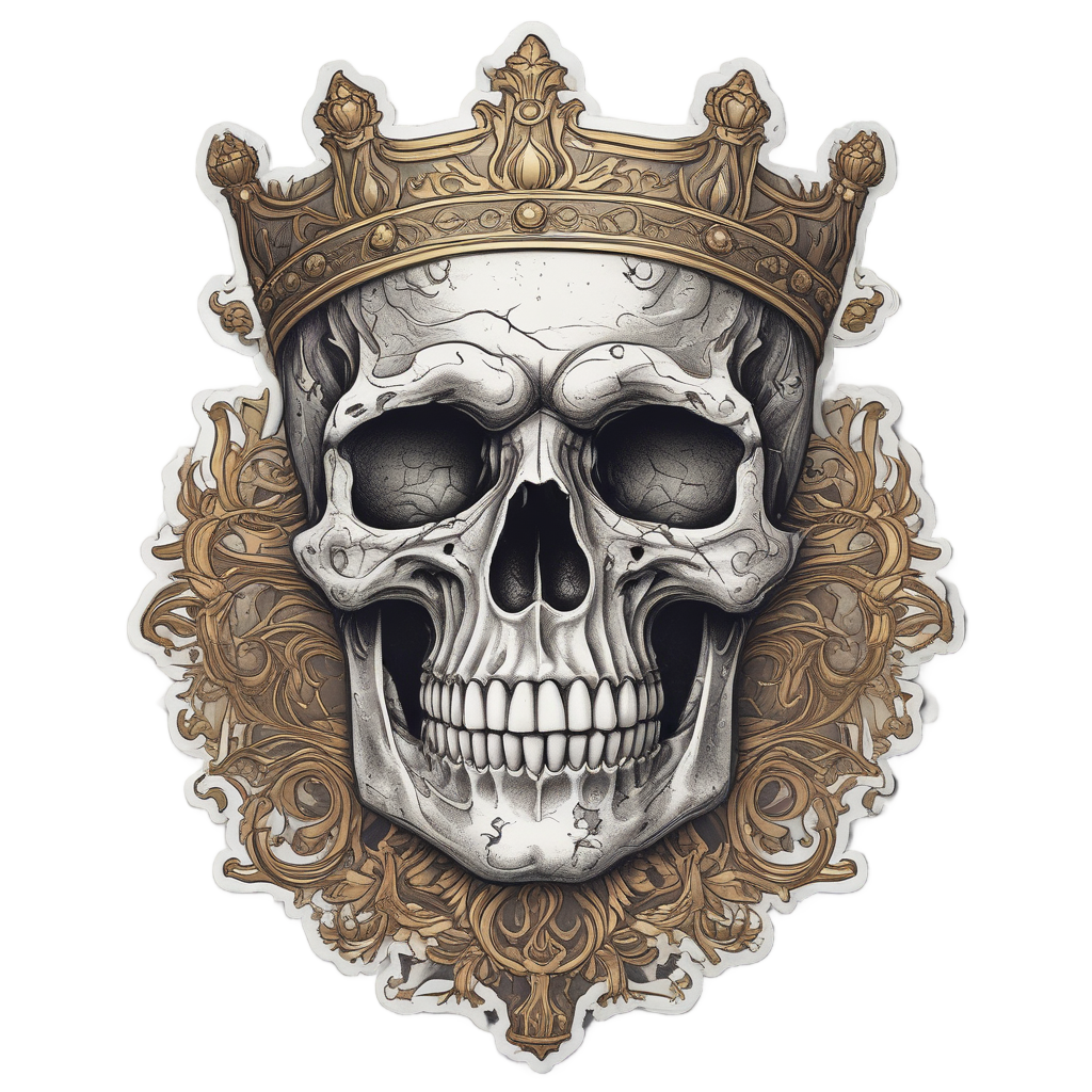 Ember Crown Skull — flaming skull stickers