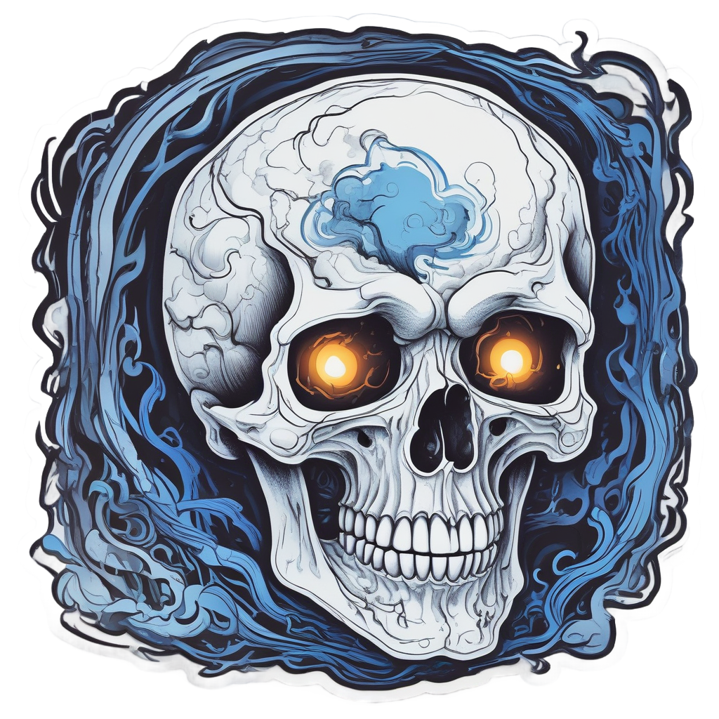 Ember Void Skull — abstract & patterns stickers