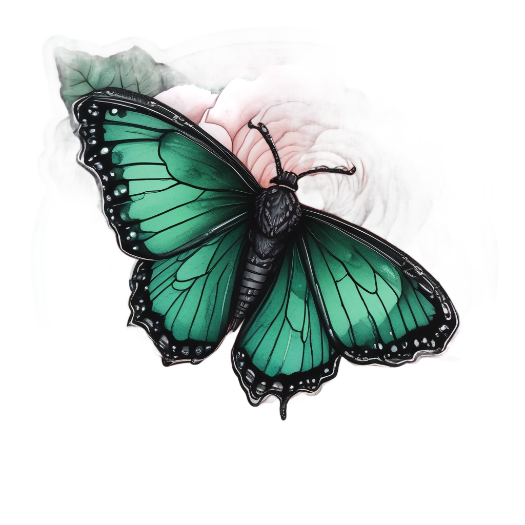 Emerald Rose Guest — gothic botanical stickers