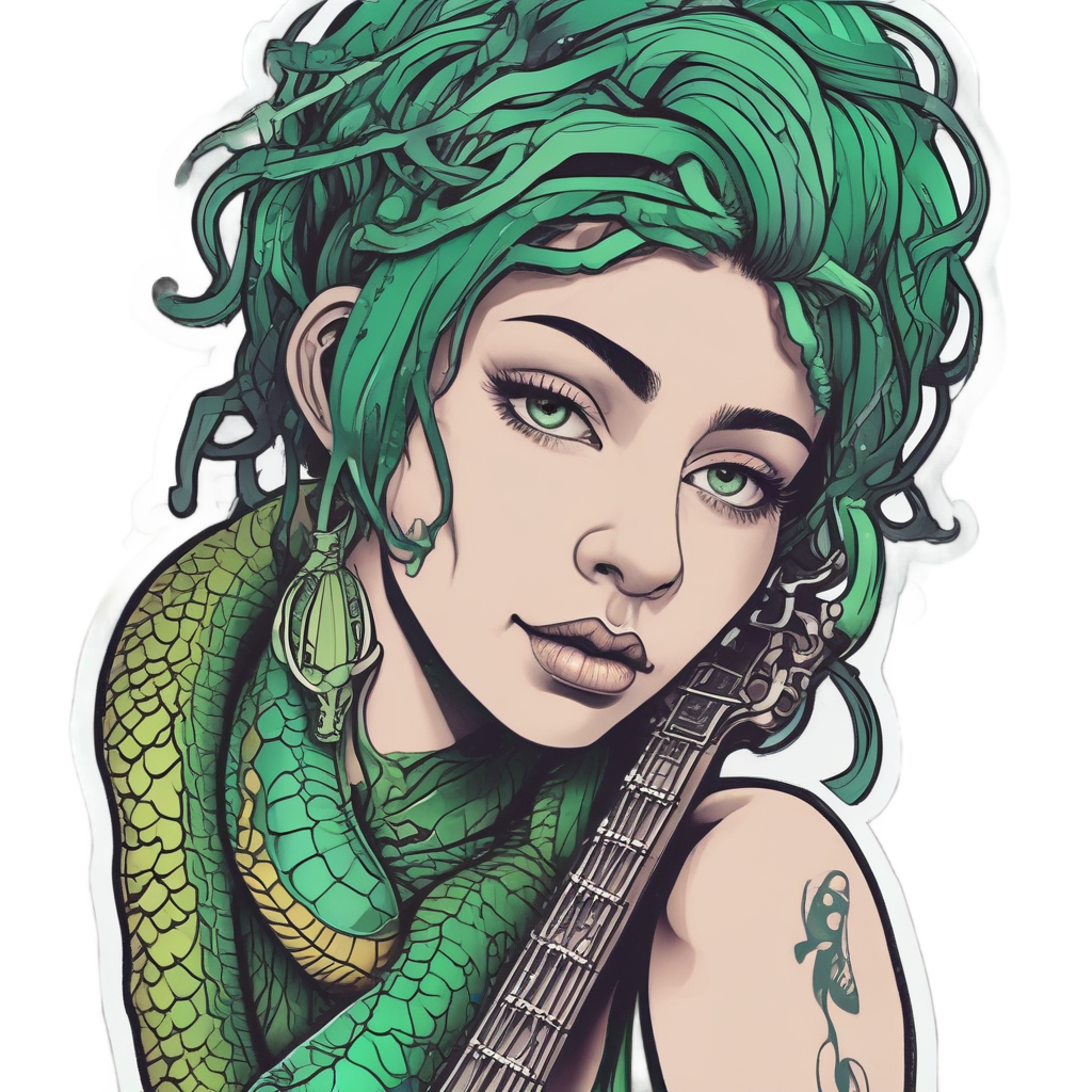 Emerald Snake Bassist — barbed wire stickers
