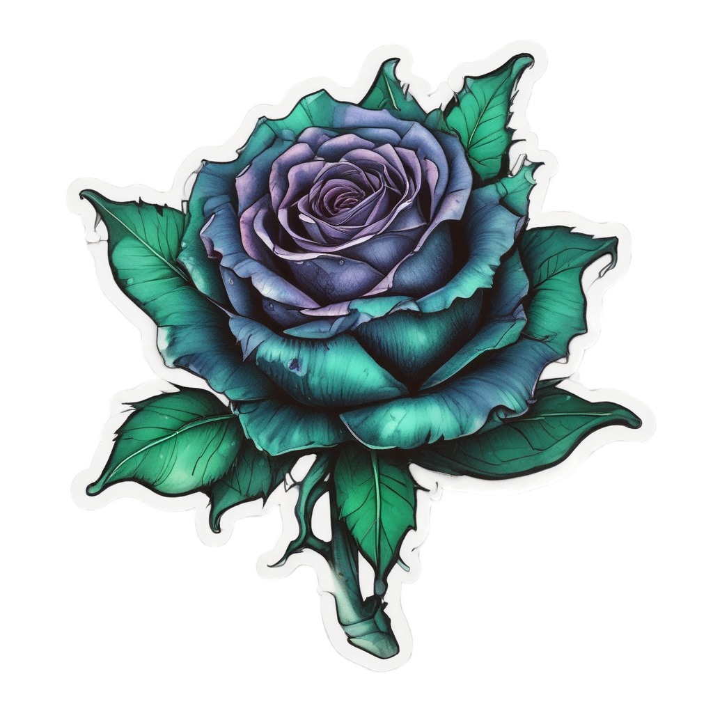 Emerald Thorned — gothic botanical stickers