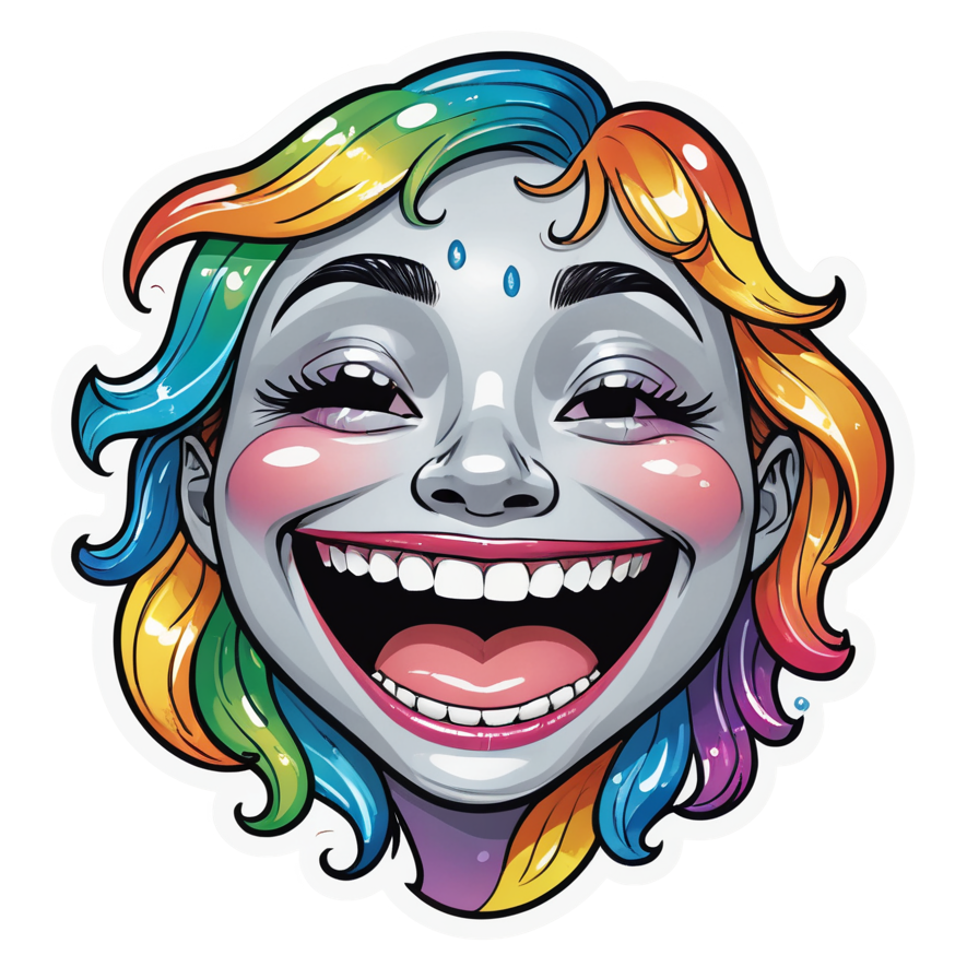 Crying Laughing (holographic) — emoji stickers