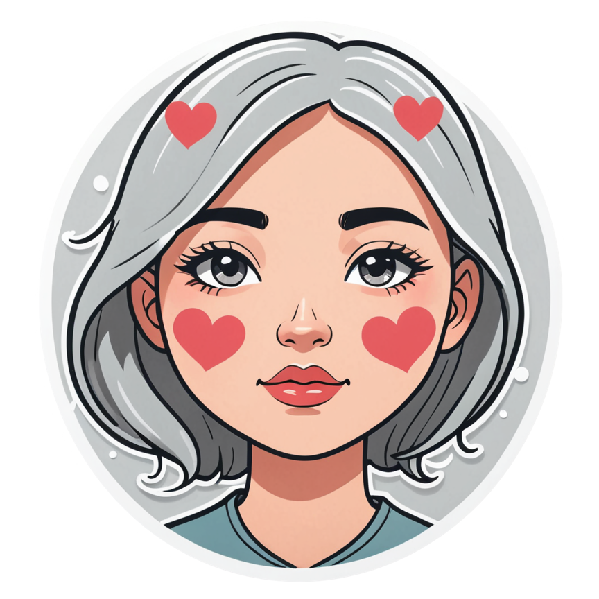 Blushing Love (papercut) — emoji stickers