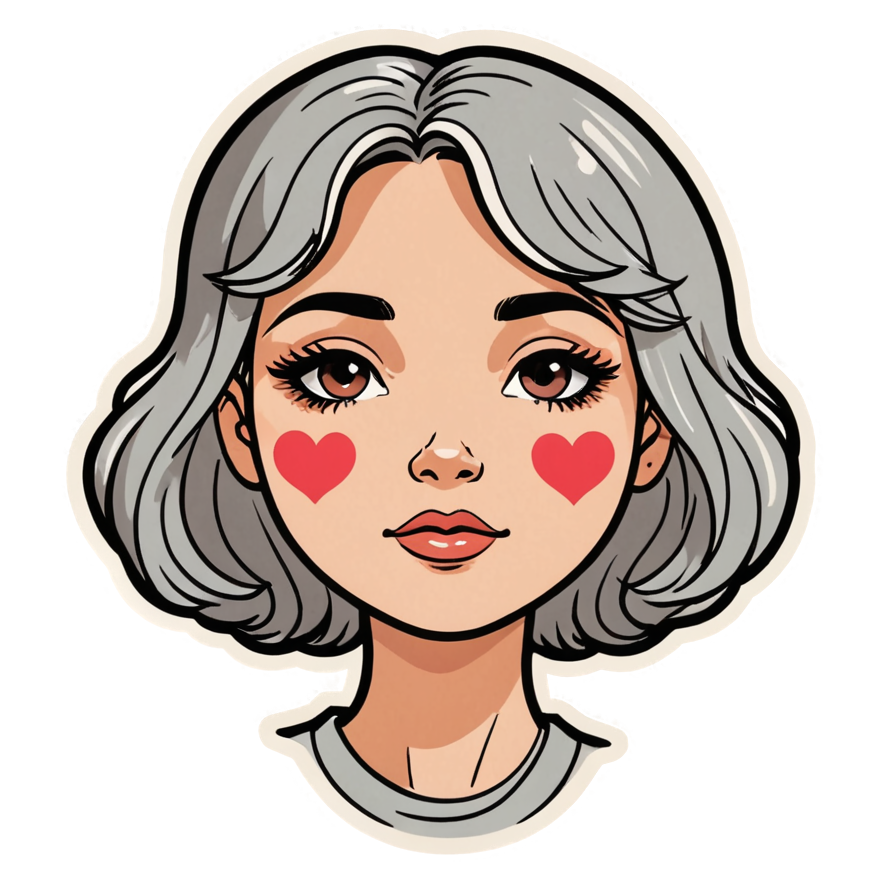 Blushing Love (retro) — emoji stickers