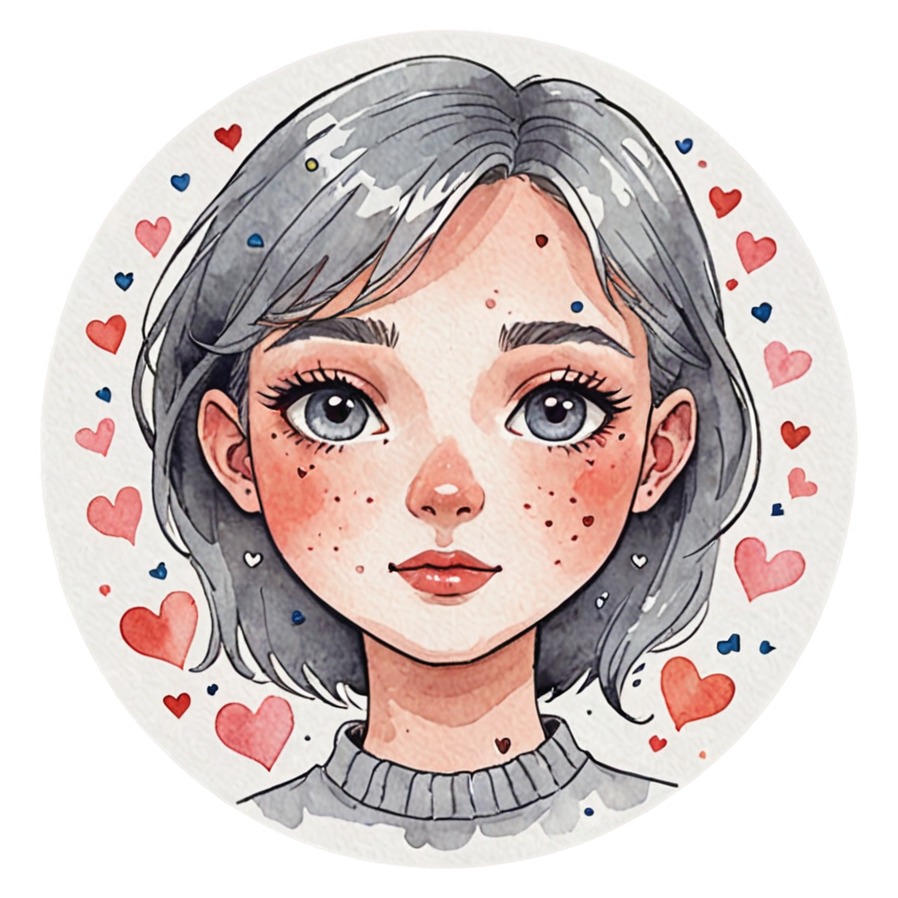 Blushing Love (watercolor) — emoji stickers