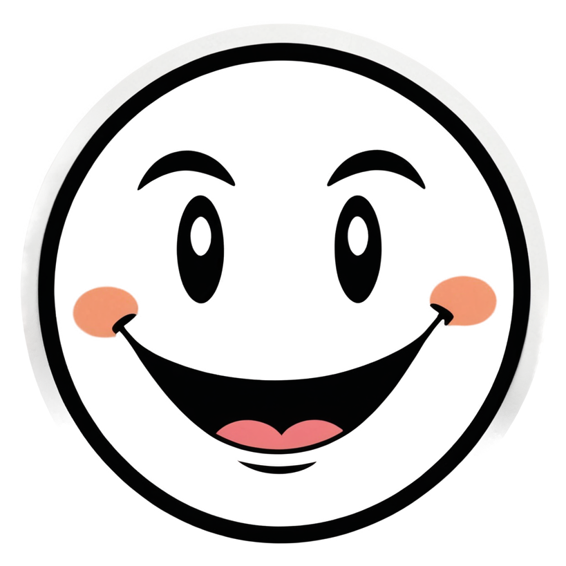Mega Happy (lineart) — emoji stickers