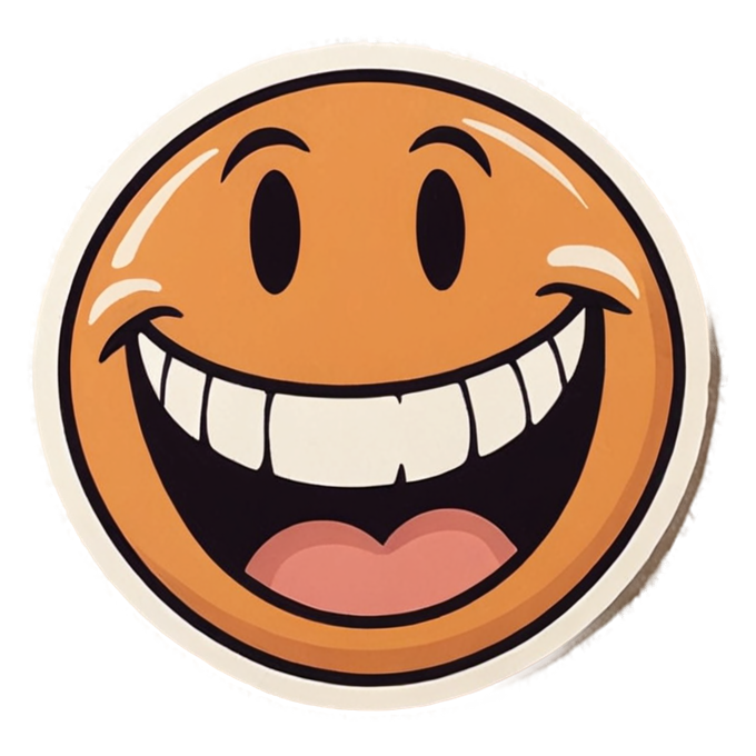 Mega Happy (retro) — emoji stickers