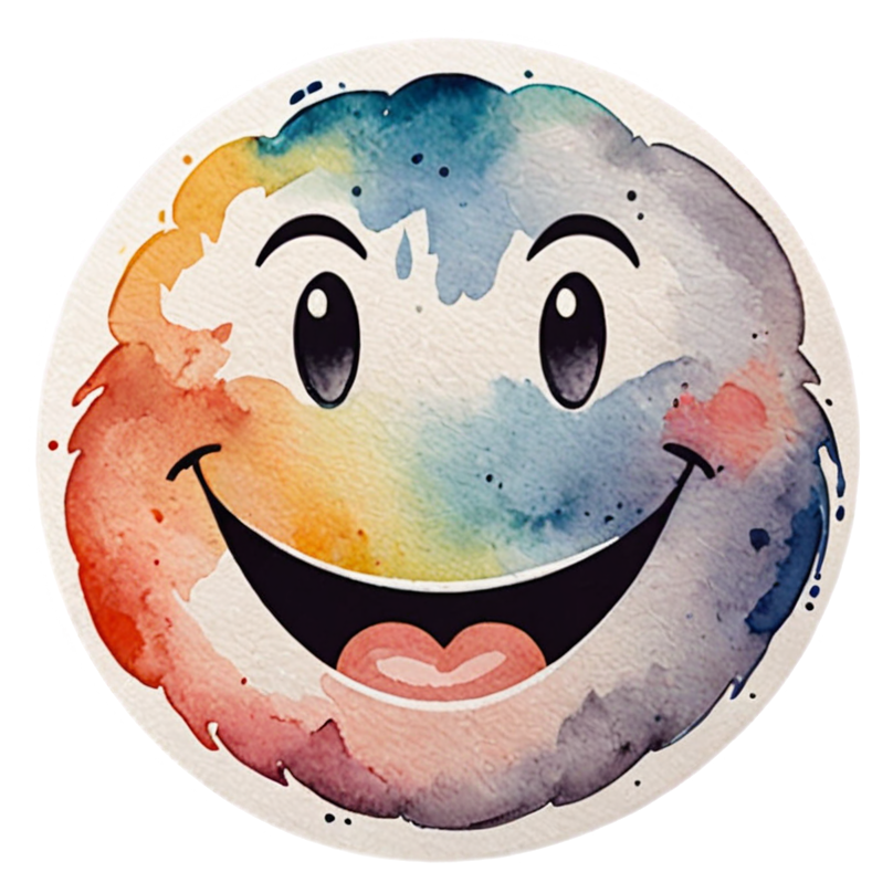 Mega Happy (watercolor) — emoji stickers
