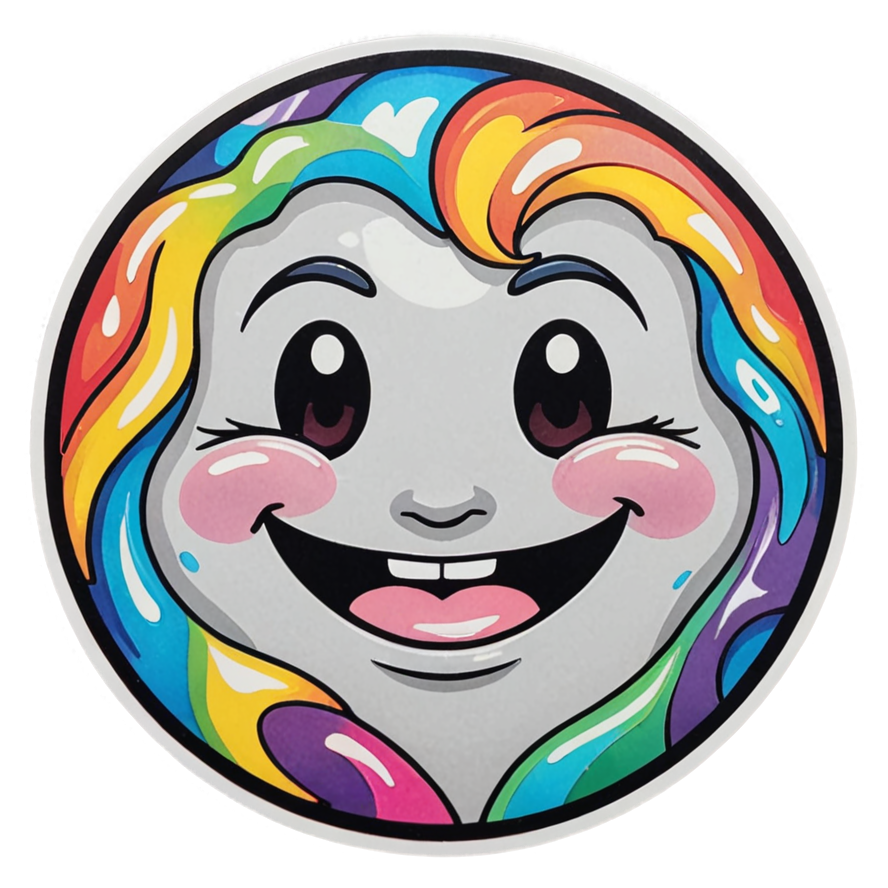 Melting Smile (holographic) — emoji stickers