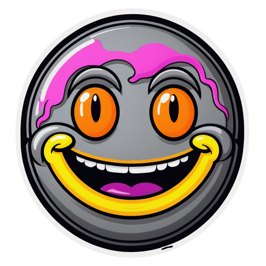 Melting Smile (neon) — emoji stickers