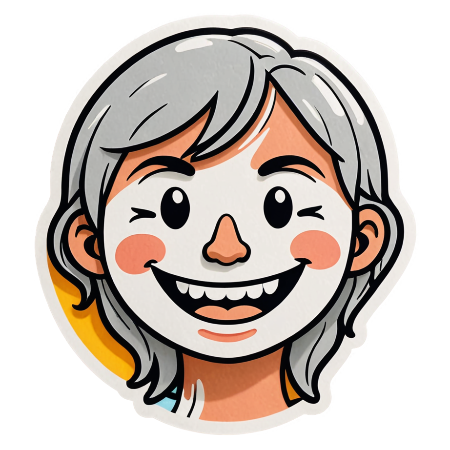 Melting Smile (papercut) — emoji stickers