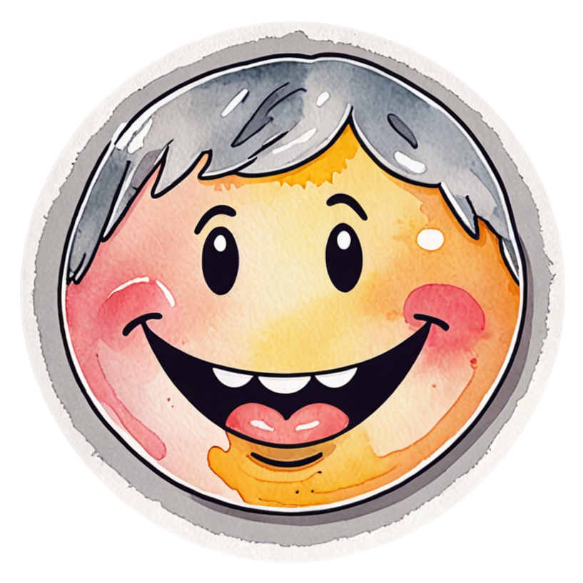 Melting Smile (watercolor) — emoji stickers