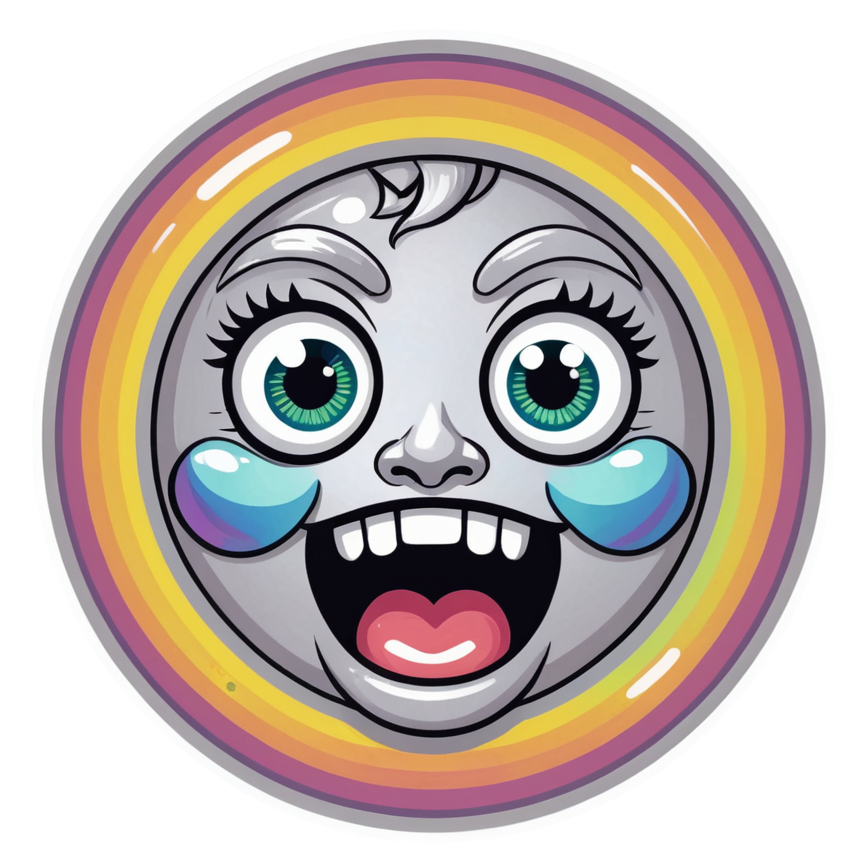 Shooketh (holographic) — emoji stickers