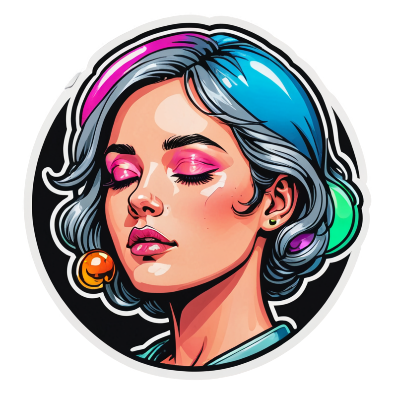Sleepy Face (neon) — emoji stickers