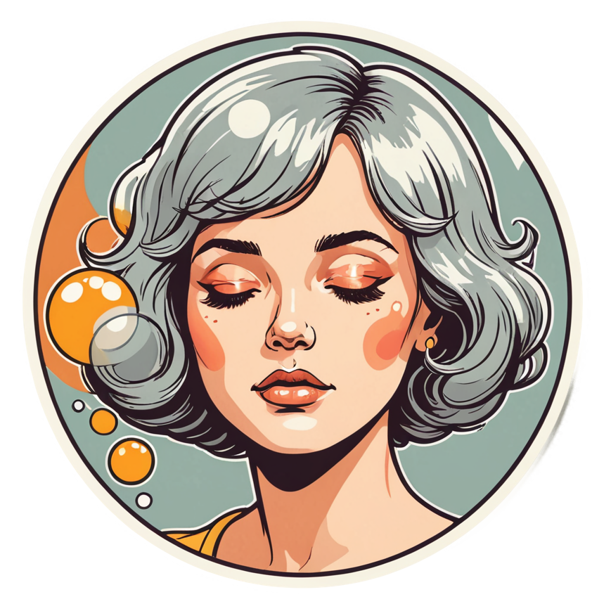 Sleepy Face (retro) — emoji stickers
