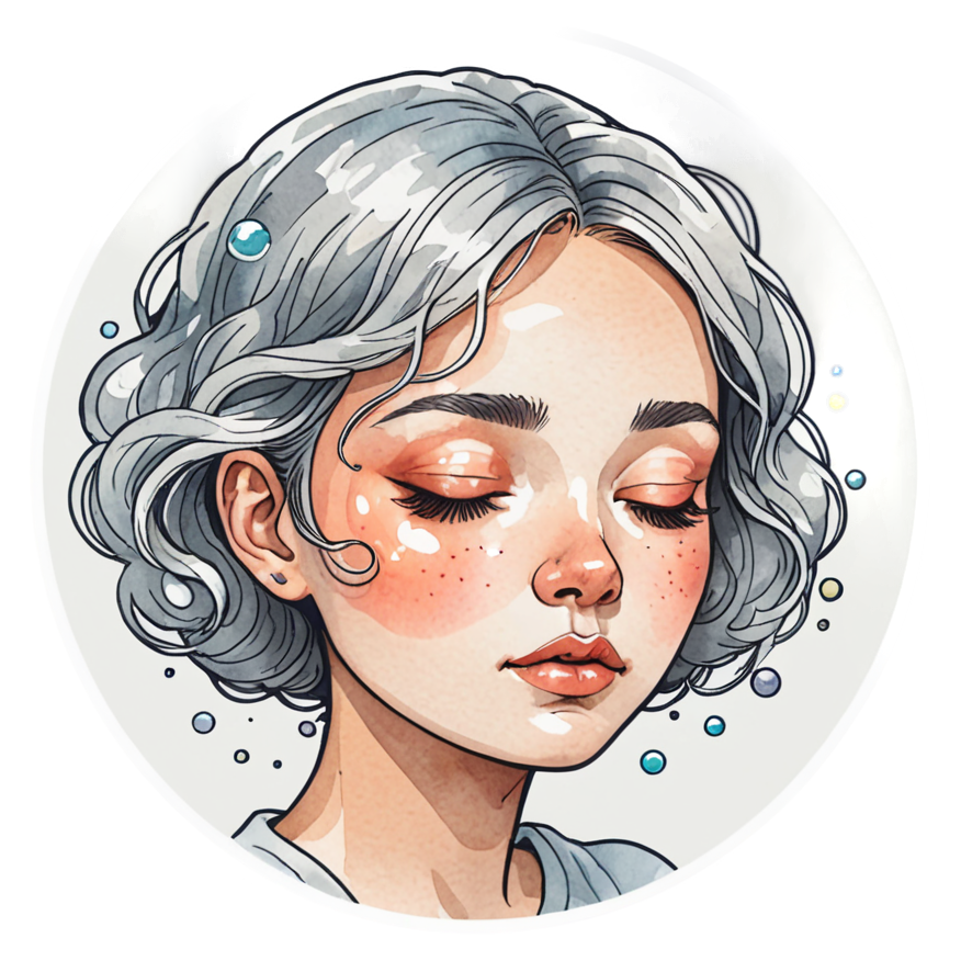 Sleepy Face (watercolor) — emoji stickers