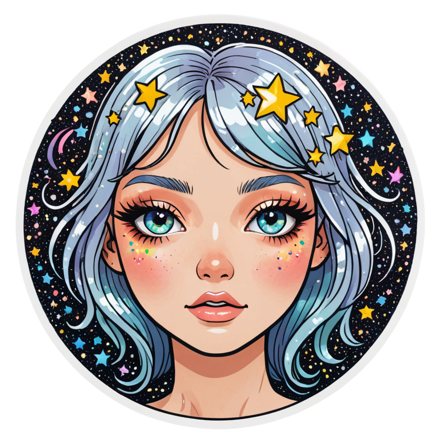Sparkle Face (holographic) — emoji stickers
