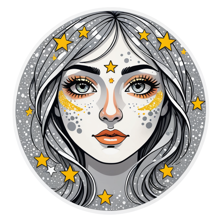 Sparkle Face (papercut) — emoji stickers