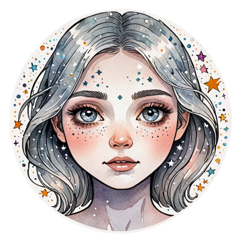 Sparkle Face (watercolor) — emoji stickers