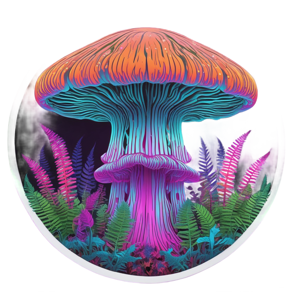 Enchanted Fern Mushroom Portal — woodland nursery stickers