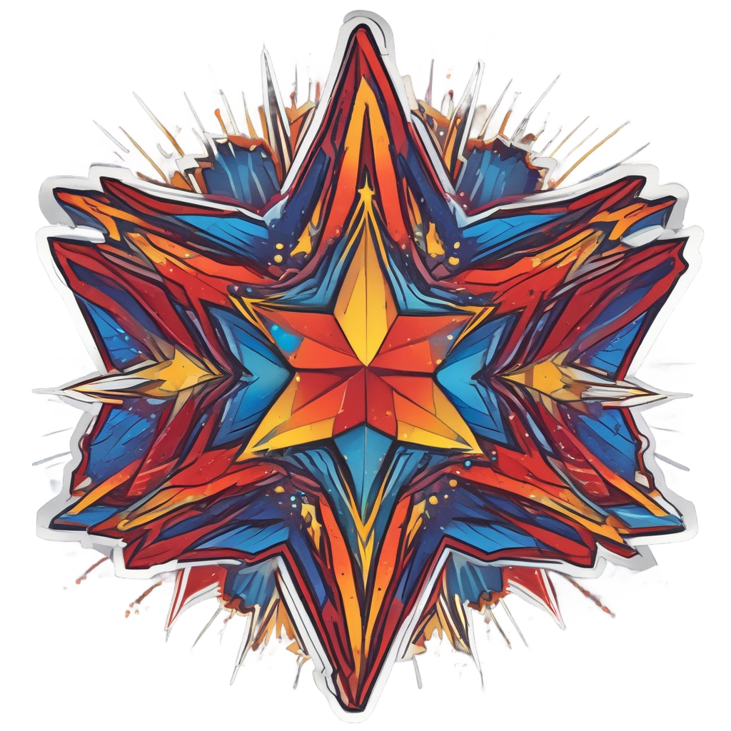 Exploding Star Burst — warning signage stickers