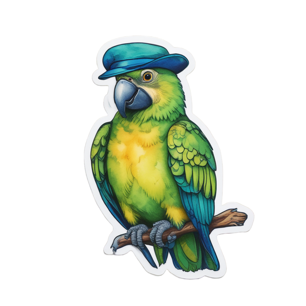 Explorer Parrot with Map — birds stickers