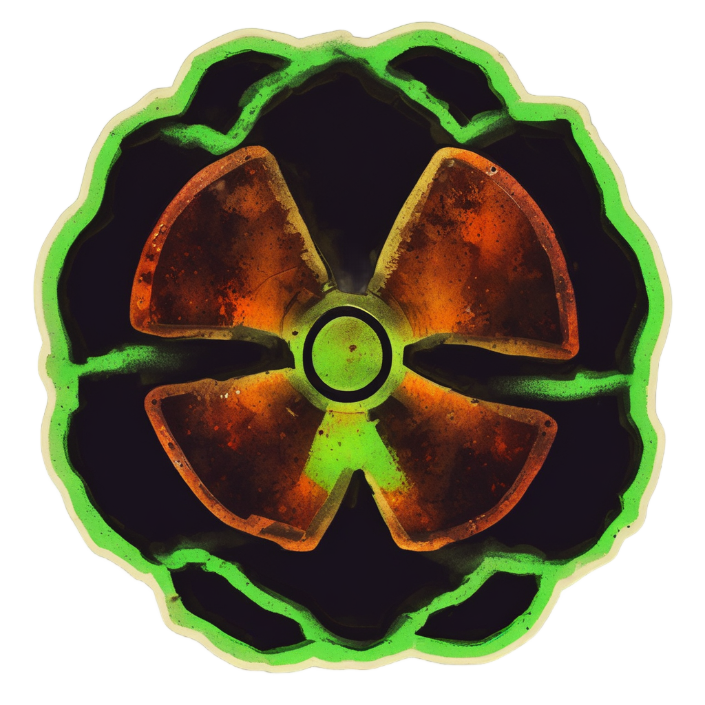 Fading Corroded Neon Glow — radioactive stickers
