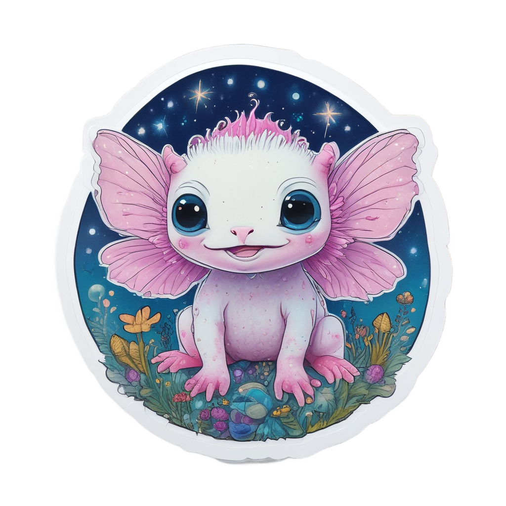 Fairy Axolotl Sparkle — wildlife stickers