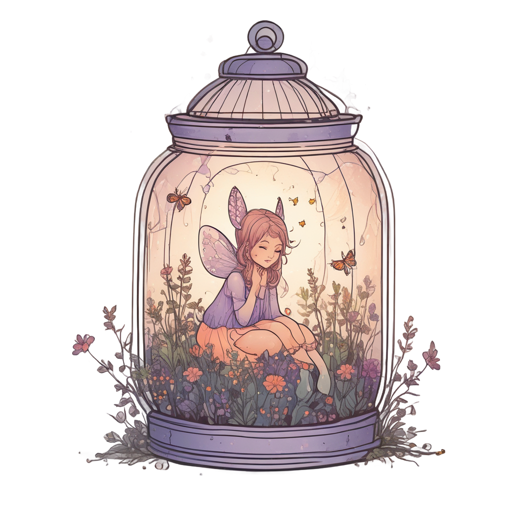Fairy in Terrarium Lantern — plant parent stickers