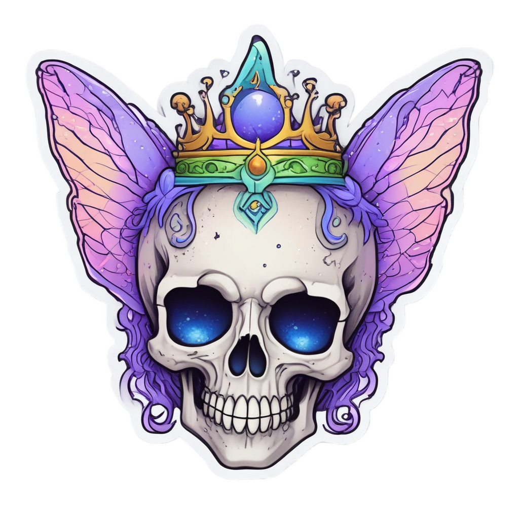 Fairy Neon Skull — cute skull stickers