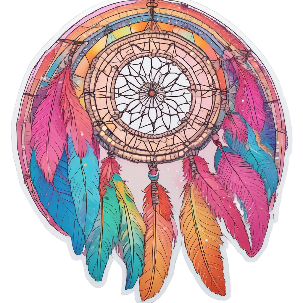 Feather Drift Rainbow Explosion — boho nursery stickers