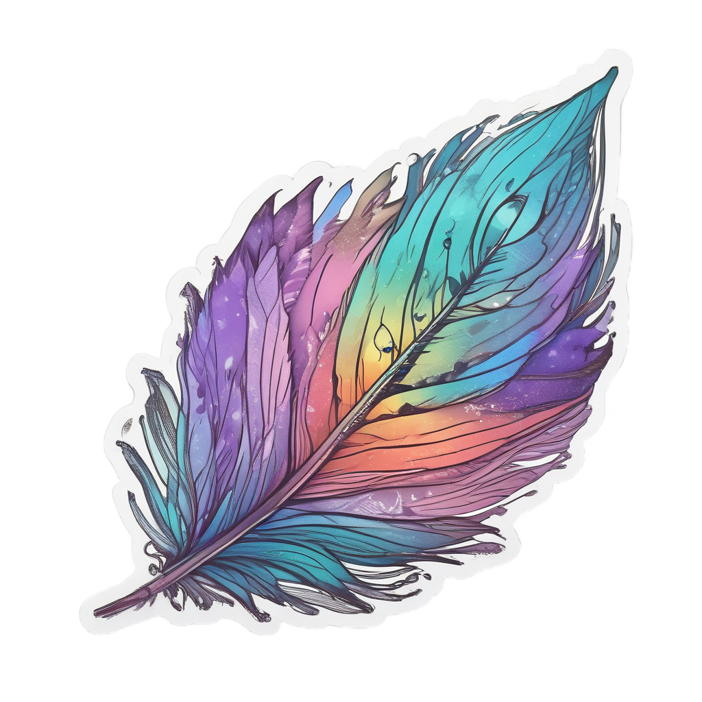 Feather Float Rainbow Trail — boho nursery stickers
