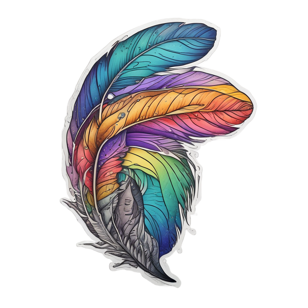 Feather Rainbow Dream — boho nursery stickers