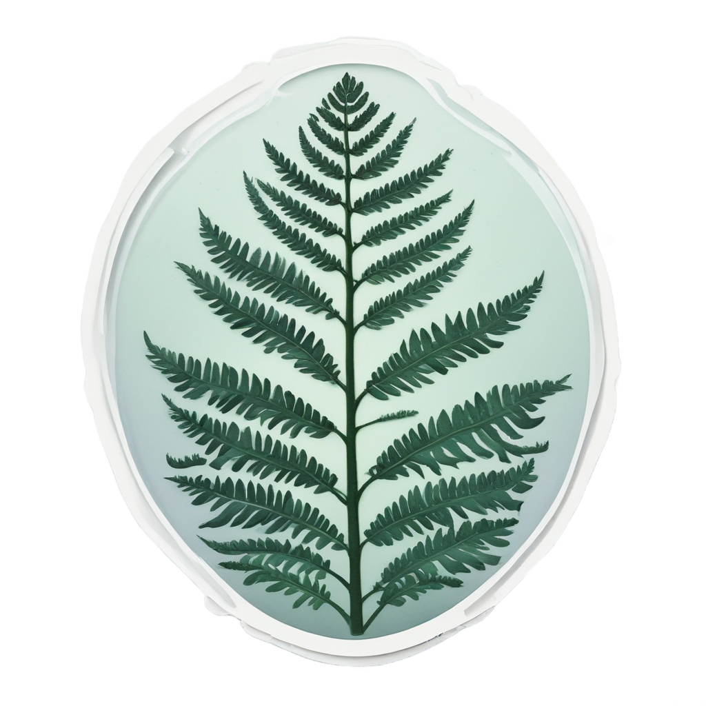 Fern and Dewdrop — pressed flowers stickers
