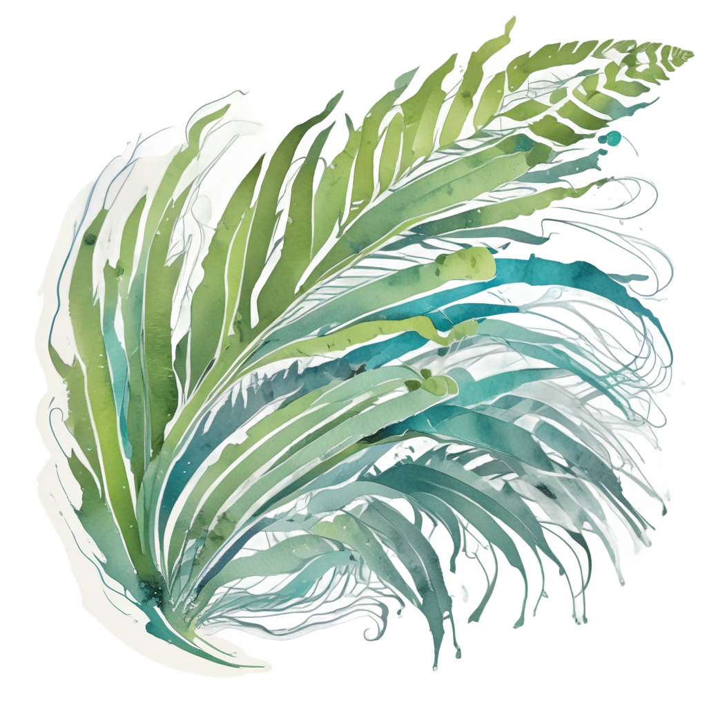 Fern Dancing in Breeze — line botanical stickers