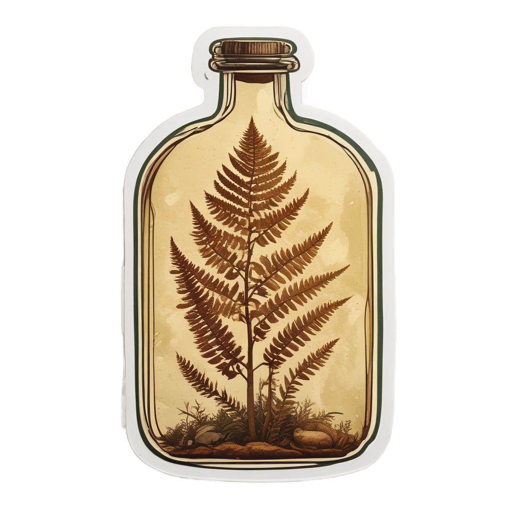 Fern Frond in Flask — pressed flowers stickers