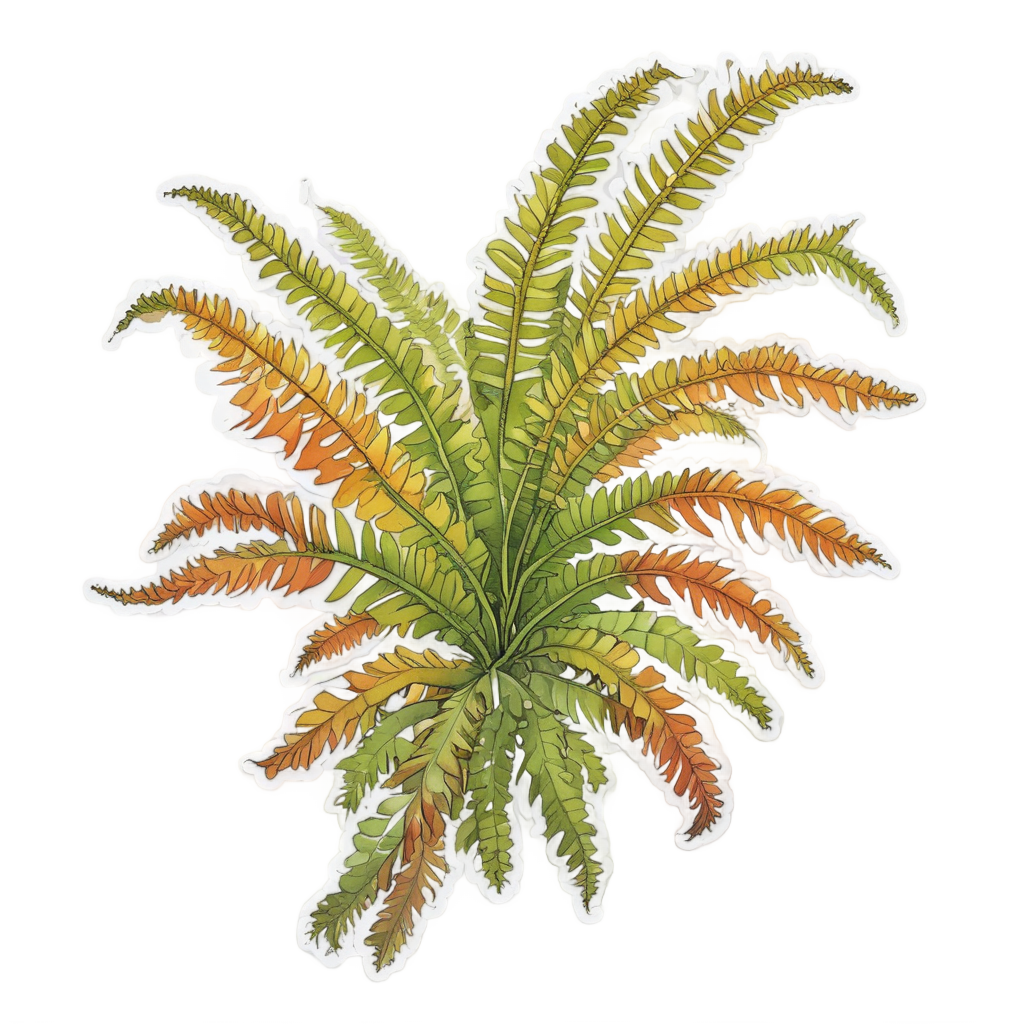 Fern Having a Bad Hair Day — line botanical stickers