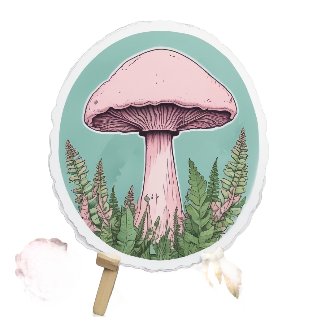 Fern Painter Mushroom — woodland nursery stickers
