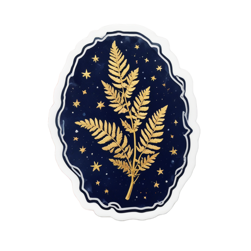 Fern Star Gazer — pressed flowers stickers