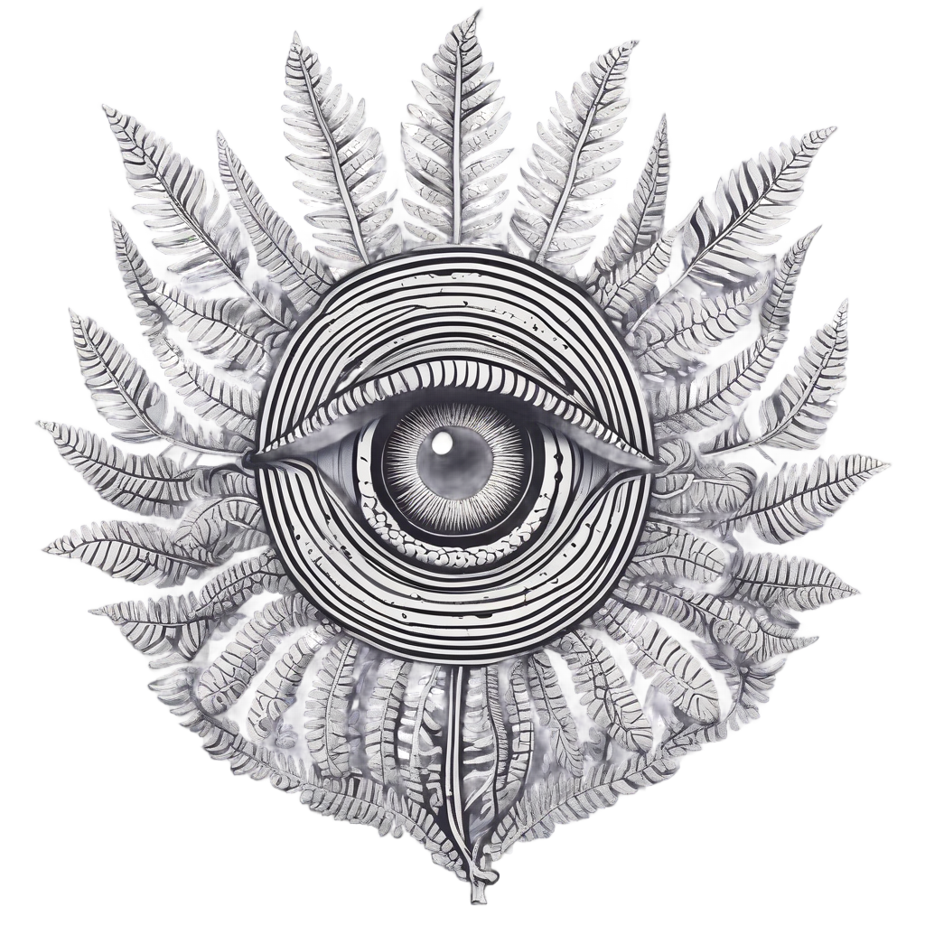 Fern with Hidden Eye — pressed flowers stickers